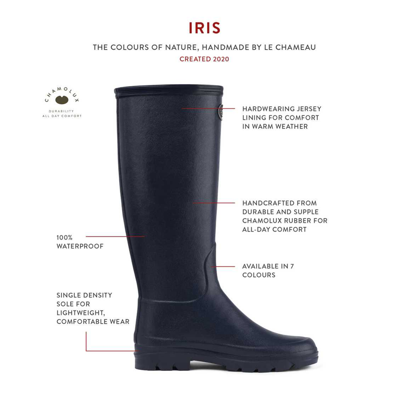 Le Chameau Women's Iris Jersey Lined Wellington Boots - Rouge-5